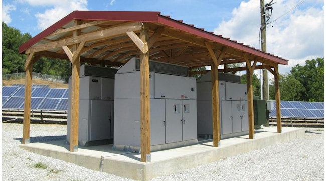 Electric cabinets with solar power inverter equipment.