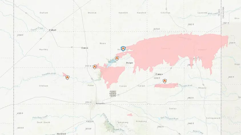 By late morning on Feb. 29, the fires in the Texas Panhandle had crossed into Oklahoma and grown larger than Rhode Island.