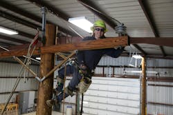 Randi Blaser, the daughter of lineworkers, recently topped out at Ameren Illinois and enjoys her job in the line trade. Randi Blaser, the daughter of lineworkers, recently topped out at Ameren Illinois and enjoys her job in the line trade.
