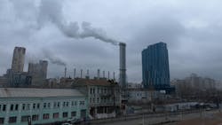 A view of Kyiv, Ukraine, with the DTEK Group headquarters visible. A view of Kyiv, Ukraine, with the DTEK Group headquarters visible.