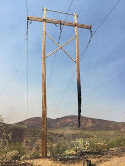 Damaged power infrastructure. Damaged power infrastructure.