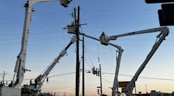Crews working for Tempest Energy (TUC&rsquo;s sister company) in Baton Rouge, La., last Friday after a storm repair a split pole and rehang service. The crews pictured are not from Surge Powerline Solutions, but they&rsquo;re the kind Tempest Utility Consulting would provide with a safety program.