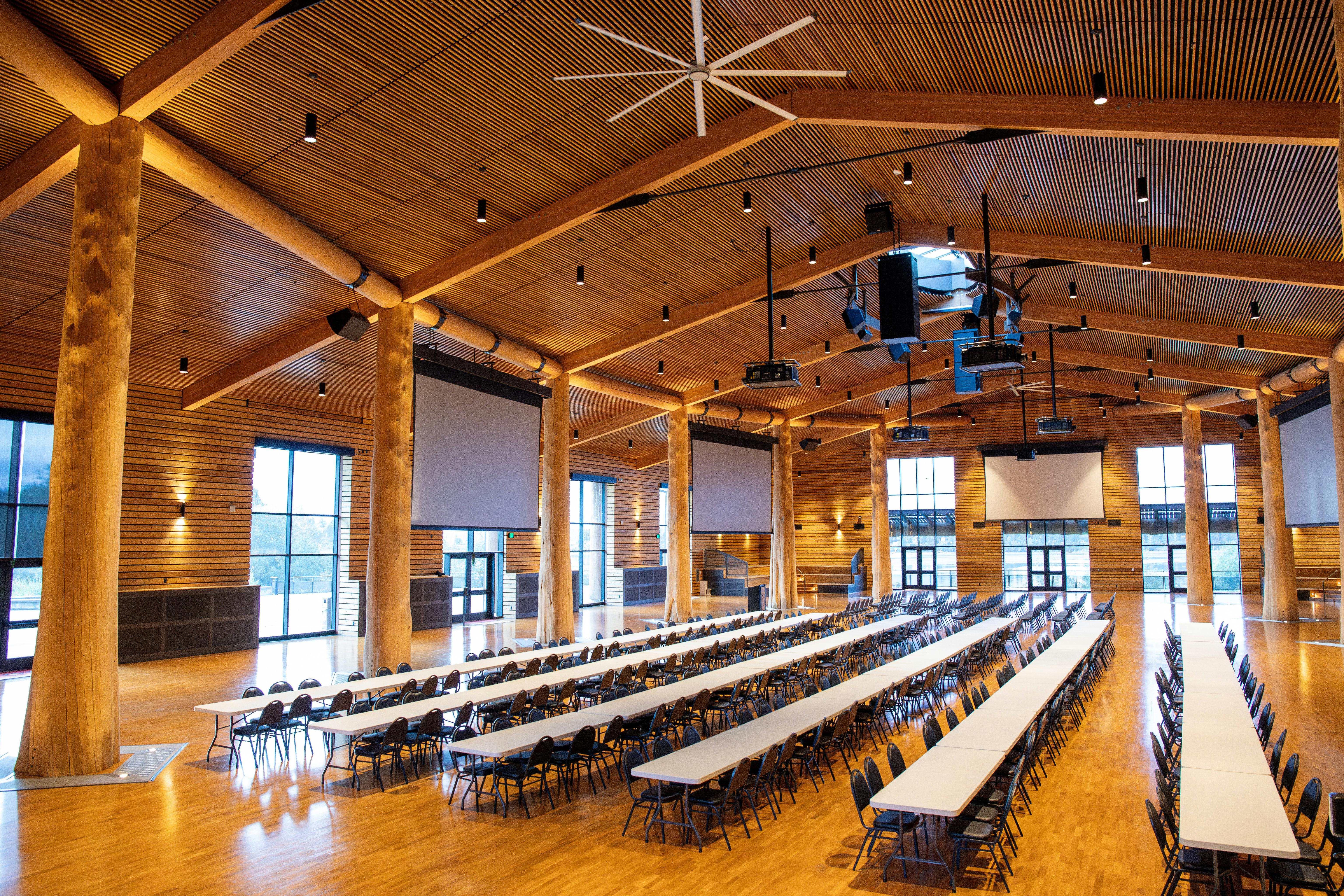 The Tulalip Tribes&rsquo; gathering hall is designed to look like a traditional longhouse. It regularly houses hundreds of visitors and is designed to host communal ceremonies, from celebratory dances to funerals.