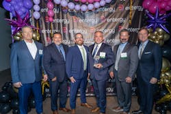Entergy VP Louie Dabdoub, vice president of incident response (far left), Tempest Energy COO Mike Zappone (second from left), Tempest Marketing Manager Anthony Bacala III, Tempest CEO Bill Cain, Tempest VP of Customer Relations Adam Guillory, and Entergy Mississippi President and CEO Haley Fisackerly (far right). Entergy VP Louie Dabdoub, vice president of incident response (far left), Tempest Energy COO Mike Zappone (second from left), Tempest Marketing Manager Anthony Bacala III, Tempest CEO Bill Cain, Tempest VP of Customer Relations Adam Guillory, and Entergy Mississippi President and CEO Haley Fisackerly (far right).