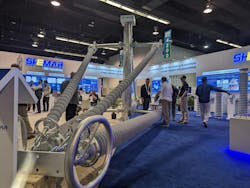 Display at IEEE’s Transmission and Distribution Conference by Jiangsu SHEMAR Power Co., which is expanding from China to the US market with a proposed production facility to be determined. Photo by Jeff Postelwait. Display at IEEE’s Transmission and Distribution Conference by Jiangsu SHEMAR Power Co., which is expanding from China to the US market with a proposed production facility to be determined. Photo by Jeff Postelwait.