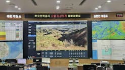 KEPCO&apos;s monitoring screens for its artificial intelligence-powered wildfire mitigation system.