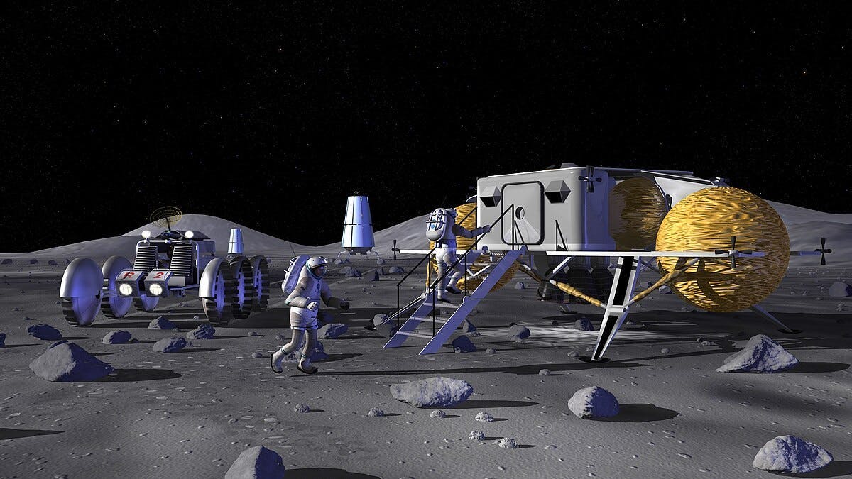 Lunar outpost concept art. Photo courtesy of NASA