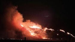 Fire on the slopes of Mt. Gilboa, near the monitored 160kV transmission line Fire on the slopes of Mt. Gilboa, near the monitored 160kV transmission line