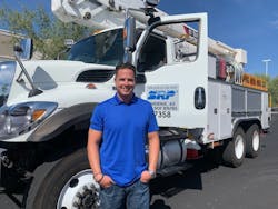 Salt River Project Section Supervisor Arthur Muñoz volunteered for the Light Up Navajo project to provide first-time electricity to homes on Navajo Nation. Salt River Project Section Supervisor Arthur Muñoz volunteered for the Light Up Navajo project to provide first-time electricity to homes on Navajo Nation.