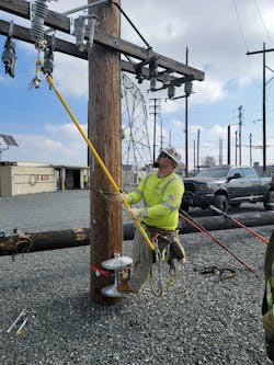 Lineworkers can reduce fatigue by using the StepUp when climbing poles. Lineworkers can reduce fatigue by using the StepUp when climbing poles.