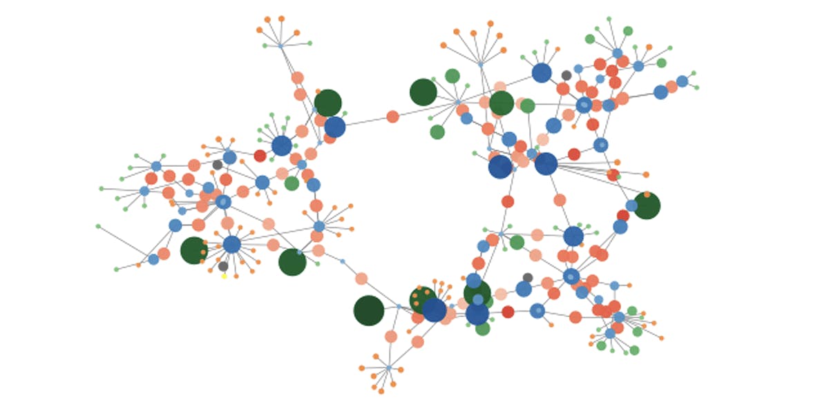 This visualization depicts the synthetic RTS-GMLC transmission system. For more information, visit RTS-GMLC on GitHub, or see TDSvis examples.