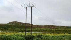 Transmission lines connecting the Isle of Skye with mainland Scotland. SSEN Transmission plans to install bird diverters using robots and drones at this power connection. Transmission lines connecting the Isle of Skye with mainland Scotland. SSEN Transmission plans to install bird diverters using robots and drones at this power connection.