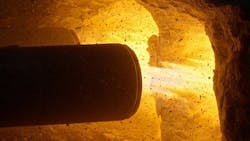 EarthGrid's 2-Torch Plasma-Boring System Operating on Limestone. EarthGrid's 2-Torch Plasma-Boring System Operating on Limestone.