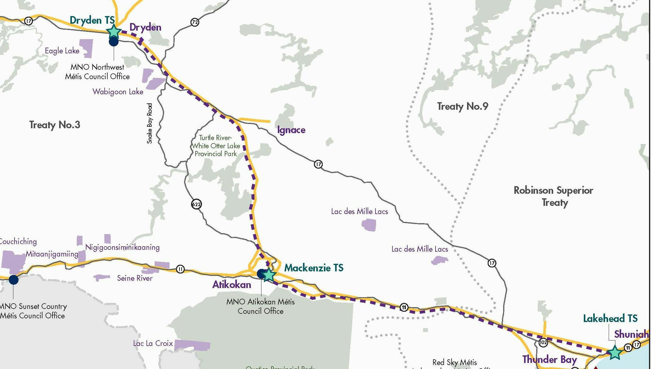 Waasigan Transmission Line Map.