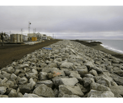 The Kivalina coastal community in Alaska. The Kivalina coastal community in Alaska.