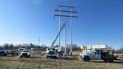 Steel H-frame structure install prior to testing, Steel H-frame structure install prior to testing,