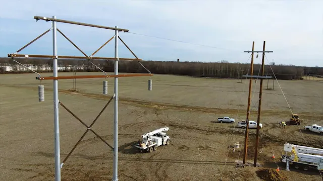 H Frame Transmission Structure H Frame Structure 60kv Single Circuit