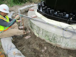 Inspection of high density closed cell foam installation. Inspection of high density closed cell foam installation.