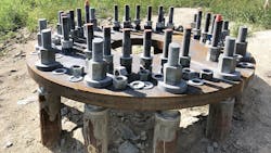 Micropile foundation with steel cap. Micropile foundation with steel cap.