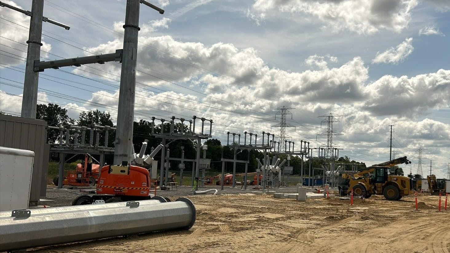 Substation construction in Shelby Township, Michigan.