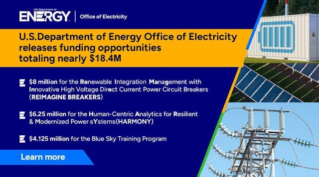 DOE Releases Three Funding Opportunities for R&D of Electricity