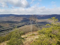 An existing old guyed pylon on the Mt. Storm to Valley 550 kV Line. An existing old guyed pylon on the Mt. Storm to Valley 550 kV Line.