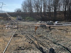 Rigging wire for a midspan splice. Rigging wire for a midspan splice.