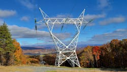 A view back down Mt. Storm. The 5C lattice steel towers were built to withstand the region’s intense weather conditions. A view back down Mt. Storm. The 5C lattice steel towers were built to withstand the region’s intense weather conditions.