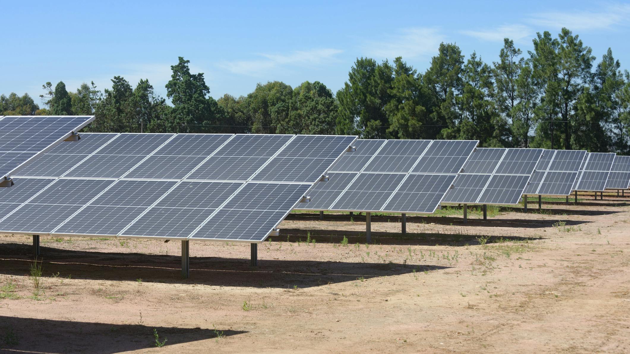 solar panels in a rural setting