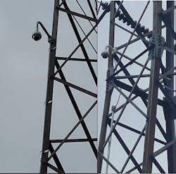 Pylon with an operational camera installed. Operational cameras must verify the disconnector switch status after a maneuver to prevent reporting errors, manual confirmation by crews, asset damage and accidents. Pylon with an operational camera installed. Operational cameras must verify the disconnector switch status after a maneuver to prevent reporting errors, manual confirmation by crews, asset damage and accidents.