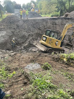 Heavy equipment and work crew during bridge installation. New York State Electric & Gas Corp. and Rochester Gas and Electric Corp. has made progress in safer digging. Heavy equipment and work crew during bridge installation. New York State Electric & Gas Corp. and Rochester Gas and Electric Corp. has made progress in safer digging.