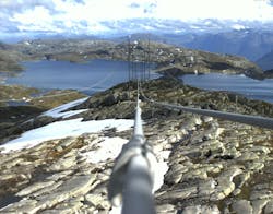 A power line without ice accumulation. A power line without ice accumulation.