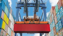 A port crane lifts a modular container into place. Cyber vulnerabilities cropped up in the systems that operate these cranes. A port crane lifts a modular container into place. Cyber vulnerabilities cropped up in the systems that operate these cranes.