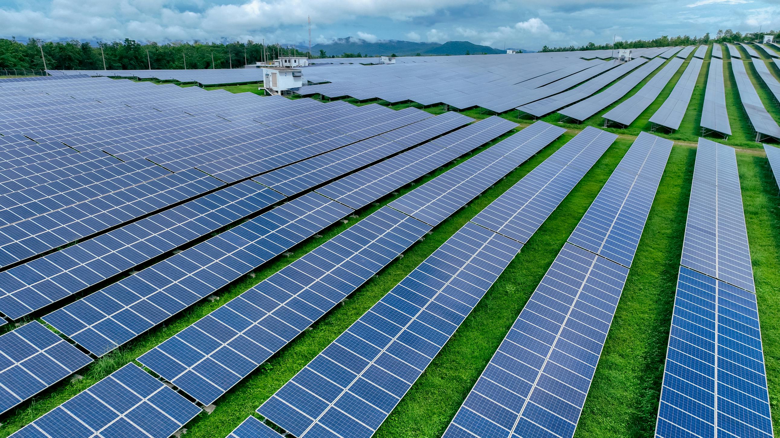 A solar photovoltaic array. These types of solar farms use inverters and are covered by NERC&rsquo;s new rules regulating inverter-based resources.