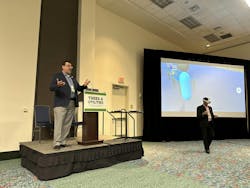 Lawrence Kahn of Tulane University Law School delivered an interactive and immersive presentation about virtual and augmented reality and how it can help tree crews to improve safety and productivity in the field. Lawrence Kahn of Tulane University Law School delivered an interactive and immersive presentation about virtual and augmented reality and how it can help tree crews to improve safety and productivity in the field.