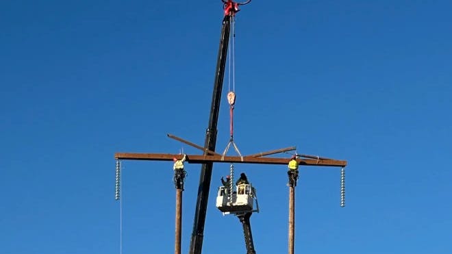 Summer construction on Tri-State's Burlington-to-Lamar transmission line project.