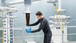 Testing at a Hitachi Energy Transformer components factory. Testing at a Hitachi Energy Transformer components factory.