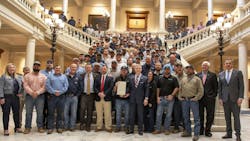 State elected officials with dozens of lineworkers from Georgia Power and other electric providers to mark Georgia Linemen Day on March 11, 2025. The day was declared by the Georgia legislature to acknowledge lineworkers for their sacrifices during Hurricane Helene - which was the most destructive storm in Georgia Power's more than 140-year history. State elected officials with dozens of lineworkers from Georgia Power and other electric providers to mark Georgia Linemen Day on March 11, 2025. The day was declared by the Georgia legislature to acknowledge lineworkers for their sacrifices during Hurricane Helene - which was the most destructive storm in Georgia Power's more than 140-year history.