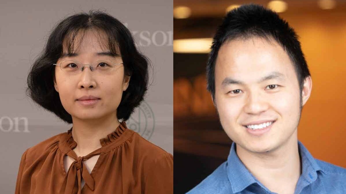 Qingran Li, Assistant Professor of Economics and Financial Studies, and Leo Jiang, Assistant Professor of Electrical and Computer Engineering.