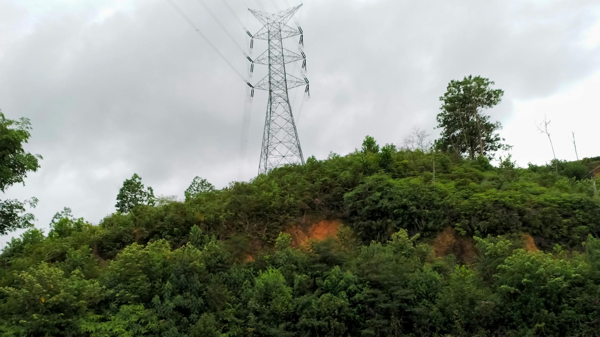 power line on hill