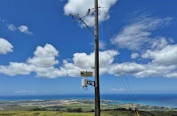 One of dozens of Hawaiian Electric weather stations used to monitor conditions across its service territory. The weather station pictured is on the island of Oʻahu. One of dozens of Hawaiian Electric weather stations used to monitor conditions across its service territory. The weather station pictured is on the island of Oʻahu.
