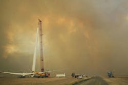 Smoke from a wildland blaze clouds the horizon Smoke from a wildland blaze clouds the horizon