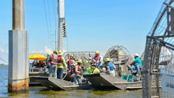 Entergy workers and contractors face a variety of terrain challenges when restoring power after storms, like these lineworkers who used airboats to access transmission infrastructure damaged by Hurricane Francine. Entergy workers and contractors face a variety of terrain challenges when restoring power after storms, like these lineworkers who used airboats to access transmission infrastructure damaged by Hurricane Francine.