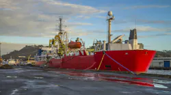 Submarine cable laying vessel.