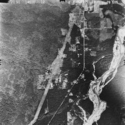 Historical aerial imagery, like this 1991 photo, helps utilities understand how vegetation and landscapes change over decades. Integrating historical data with current LiDAR and AI analytics improves the accuracy of predictive modeling. Historical aerial imagery, like this 1991 photo, helps utilities understand how vegetation and landscapes change over decades. Integrating historical data with current LiDAR and AI analytics improves the accuracy of predictive modeling.