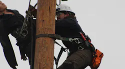 lineworker training on pole