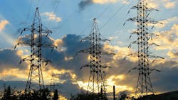 transmission lines at sunset transmission lines at sunset