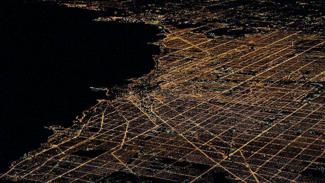 aerial view of grid