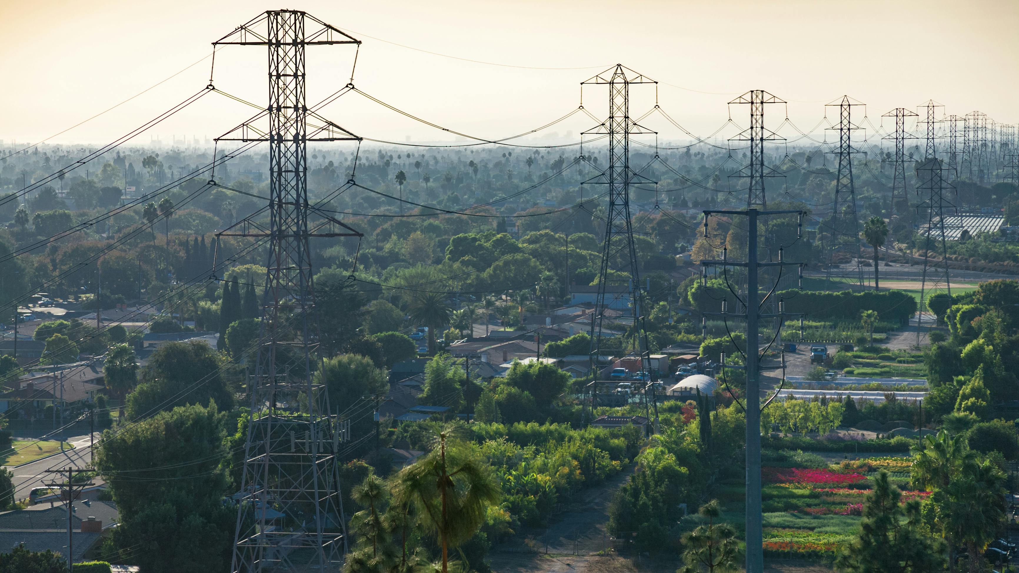 Transmission lines in Anaheim, California