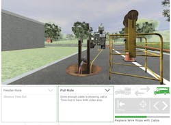 The underground cable pulling trainer app helps workers visualize the process step by step. The underground cable pulling trainer app helps workers visualize the process step by step.